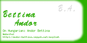 bettina andor business card